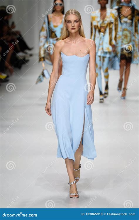 caroline trentini versace|Caroline Trentini walking the Versace Spring Summer 2018 runway.